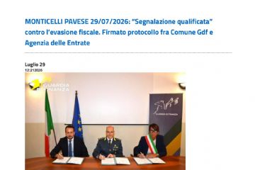 Segnalazione qualificata” contro l’evasione fiscale. Firmato protocollo fra Comune Gdf e Agenzia delle Entrate